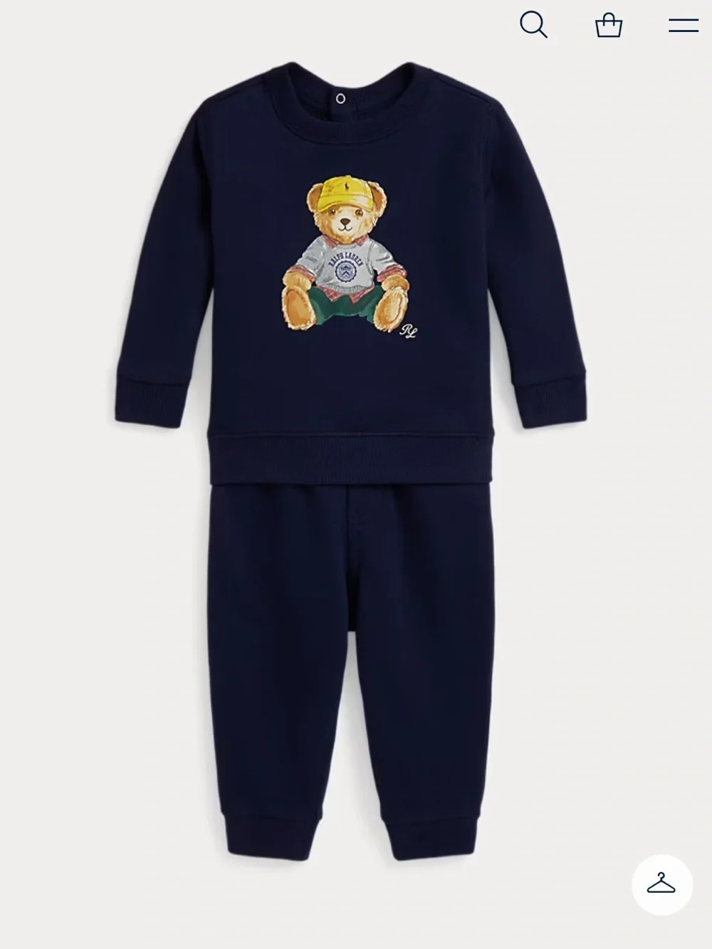 Polo Bear Fleece Sweatshirt & Pant Set Baby Boy 6 Month